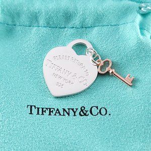 Tiffany Heart Tag Key Silver Pendant